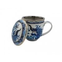 Black peacock porcelain mug