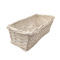 White wicker basket