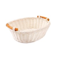 Rattan basket with handles oval