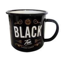 Black Tea retro enamel mug