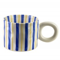 Kubek Rodi paski niebiesko-żółte
