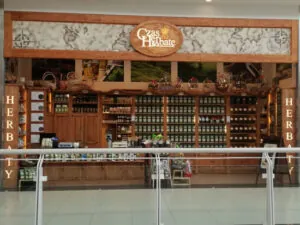 The entrance to the Czas na Herbatę store in the Wola Park shopping center in Warsaw.