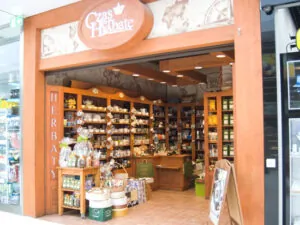 The entrance to the Czas na Herbatę store in the Czyżyny shopping center in Krakow.