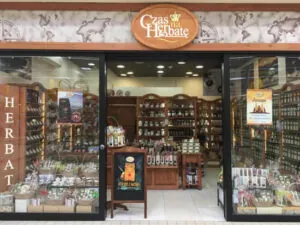 The entrance to the Czas na Herbatê store in the King Cross Praga shopping center in Warsaw.