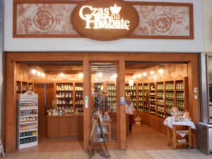 The entrance to the Time for Tea store in the M1 shopping center in Zabrze.