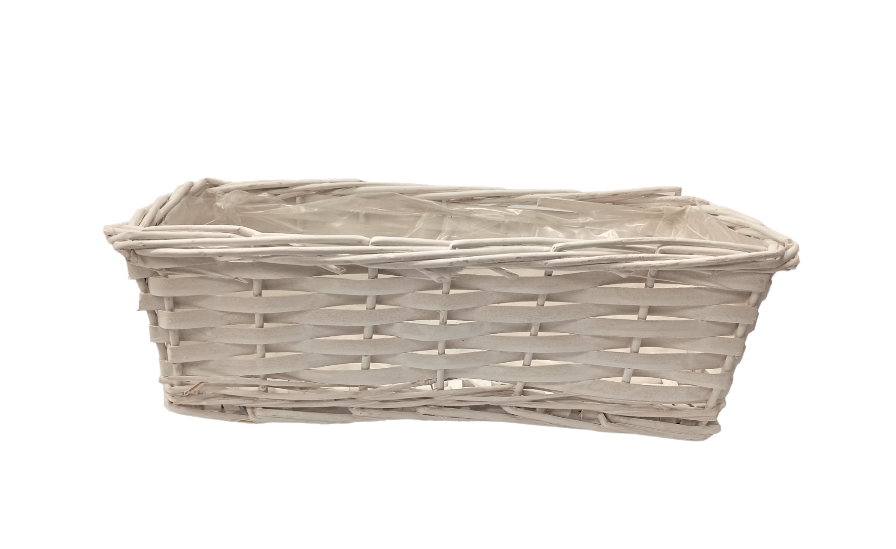 Koszyk wiklinowy biały - obrazek 2