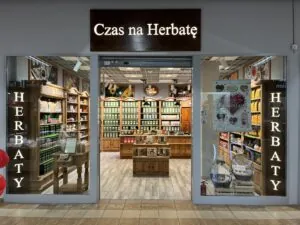 The entrance to the Time for Tea store in the Grudziadz Gallery in Grudziadz.