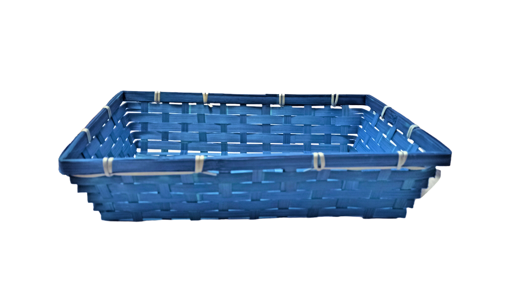 Niebieski bambusowy koszyk