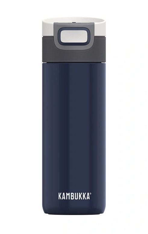 Granatowy kubek termiczny Kambukka z białą zakrętką