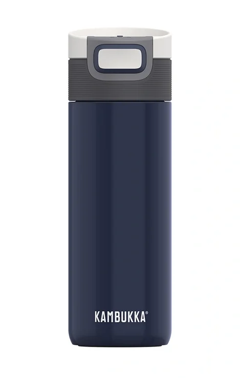 Granatowy kubek termiczny Kambukka z białą zakrętką