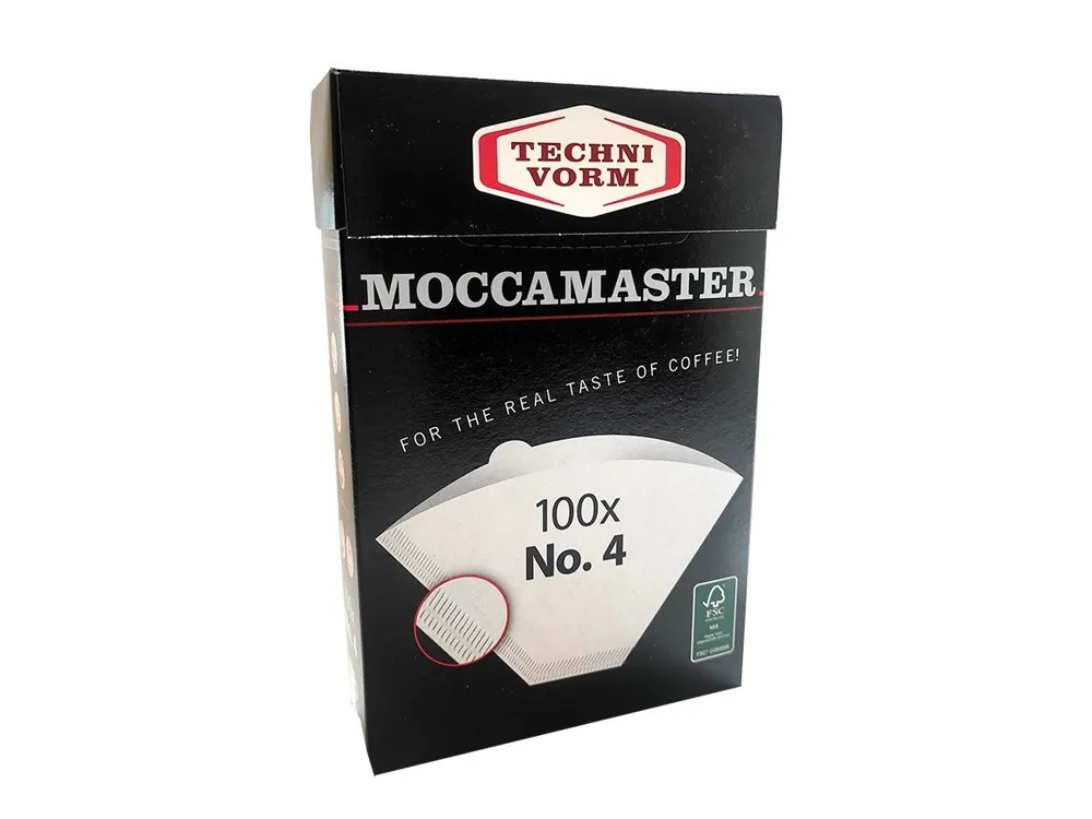 Czarne pudełko Techni Vorm z rysunkiem filtra do kawy