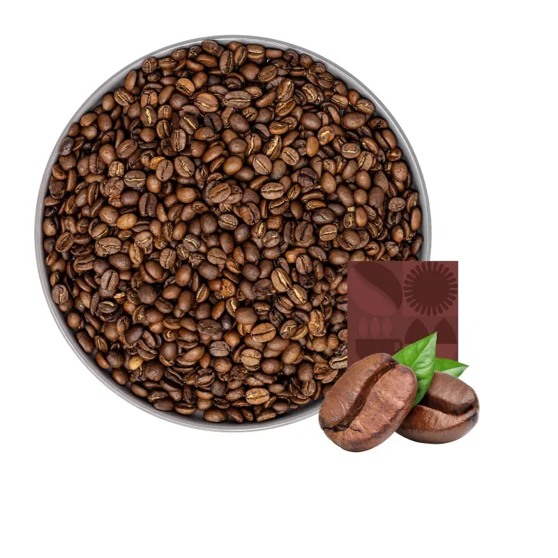 Ziarna kawy w szarym, okrągłym naczyniu