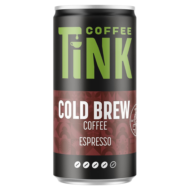 TINK Coffee Cold Brew Espresso – gotowa kawa cold brew espresso w puszce, napój odpowiedni dla wegan.