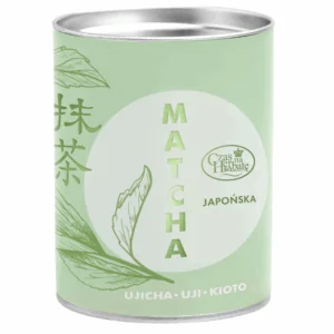 Na zdjęciu znajduje się puszka japońskiej herbaty matcha marki „Czas na Herbatę”, pochodząca z regionu Uji w Kioto.