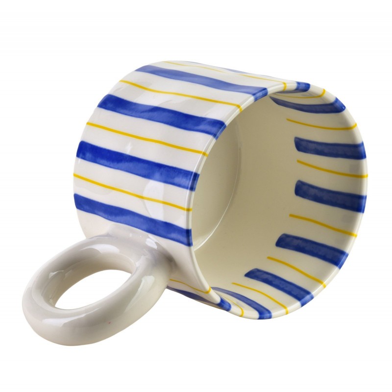 Kubek Rodi paski niebiesko-żółte - obrazek 2
