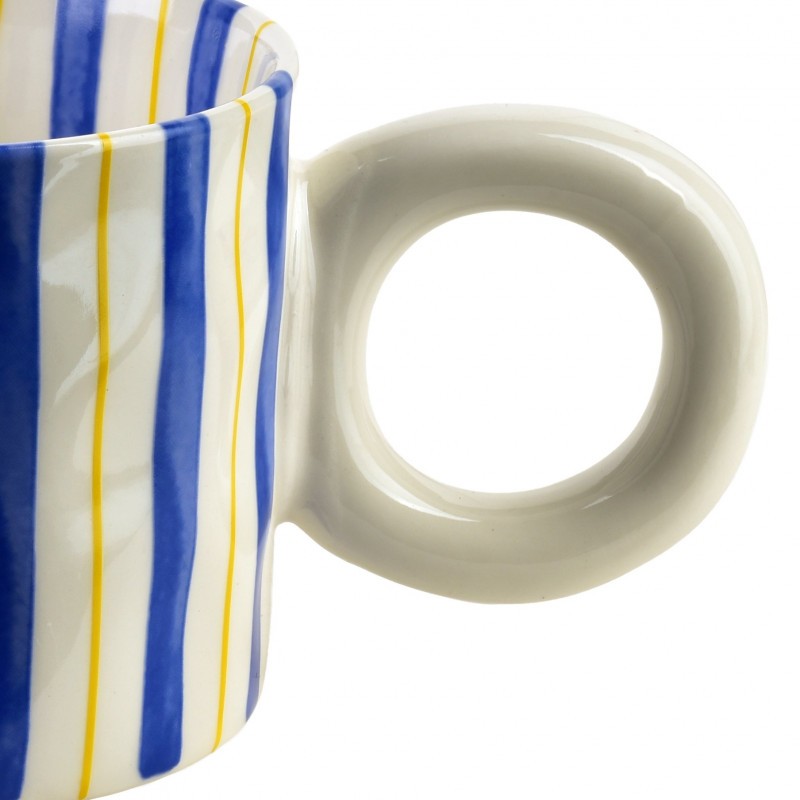 Kubek Rodi paski niebiesko-żółte - obrazek 3