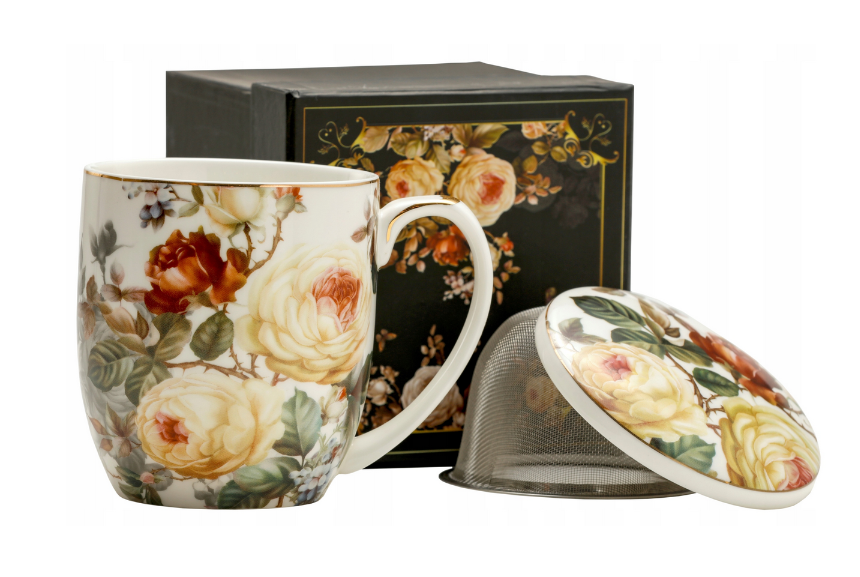 Kubek z zaparzaczem cream rose